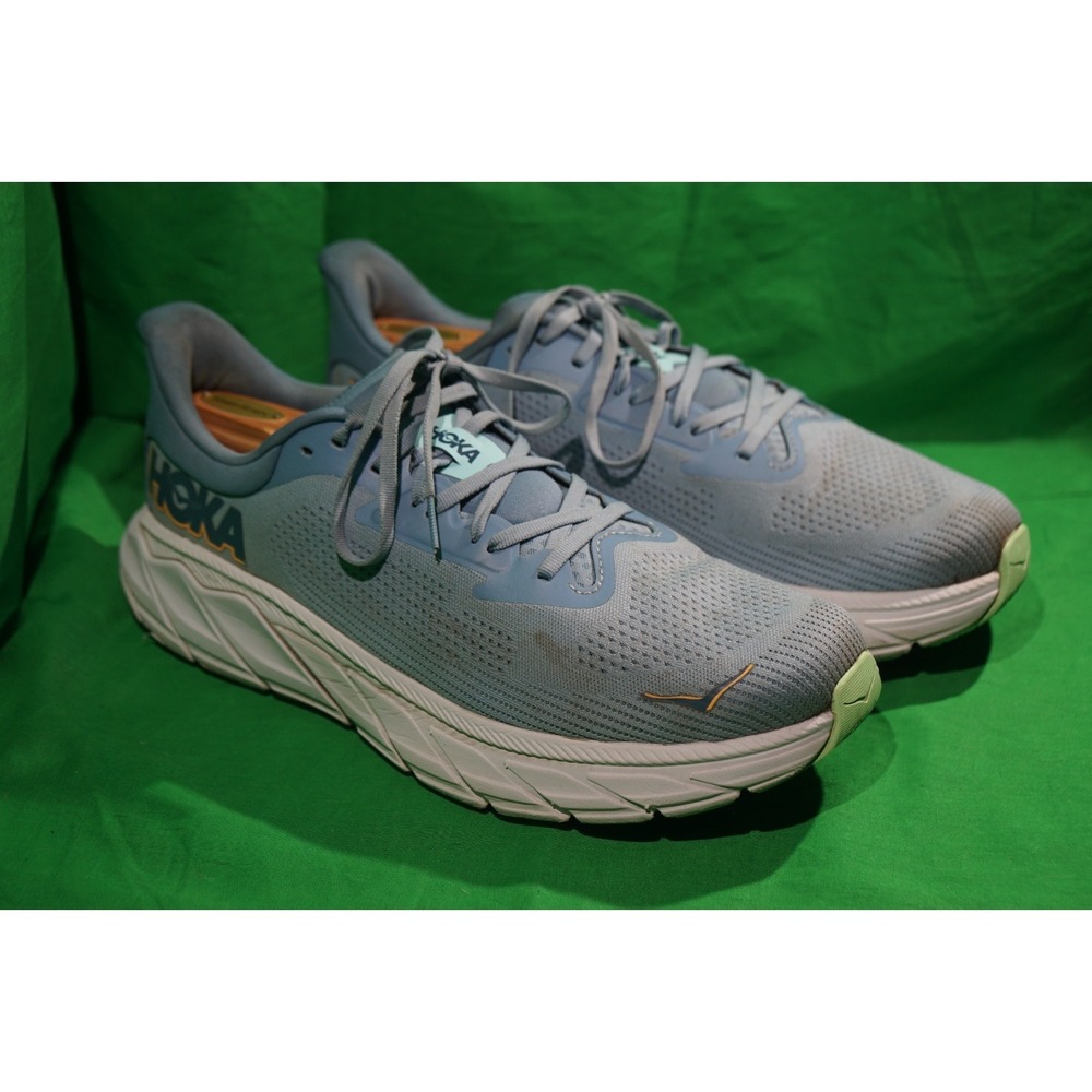 Hoka One One Arahi 7 Running Shoes Mens 12D White/Blue Lace Up